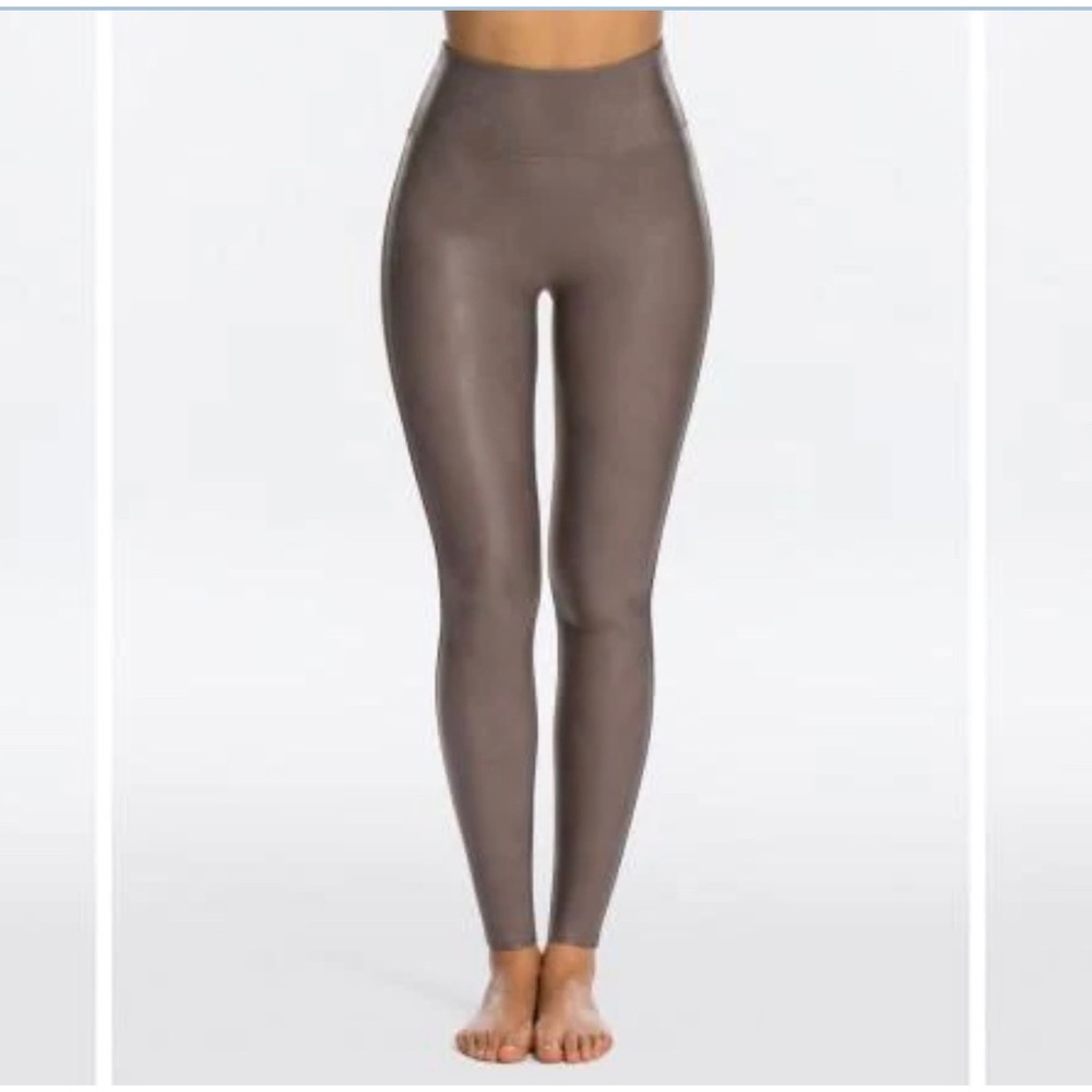 Spanx Faux Leather Leggings in Antique Rose